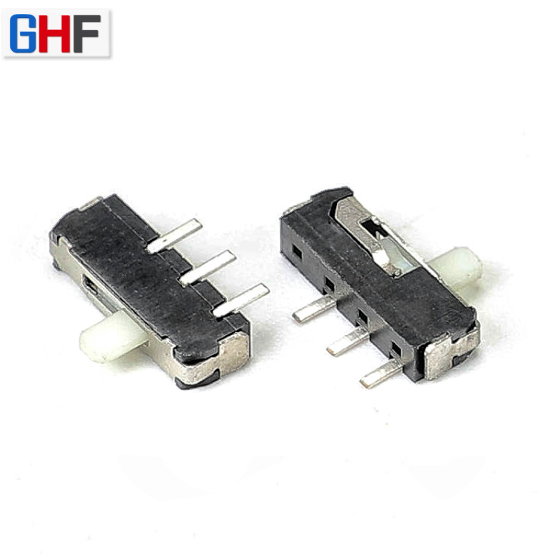 左复位侧拨滑动开关 单边三脚贴片拨动开关 两档复位拨动开关 3脚