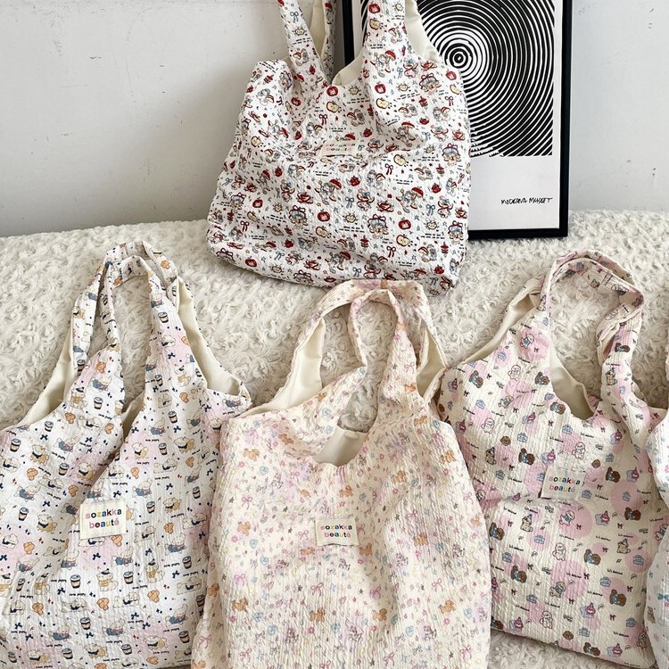 5451 Sweet Embossed Cat Large Capacity Vest Bag Shoulder Handbag Daily Casual Student Underarm Bag