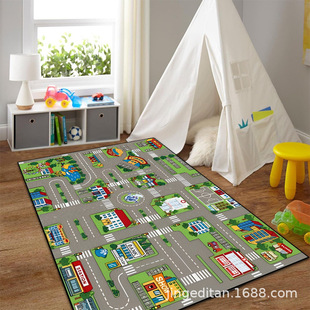 Wholesale City Traffic Parking Mat Early Education Educational Cartoon Carpet Car Track Game Blanket