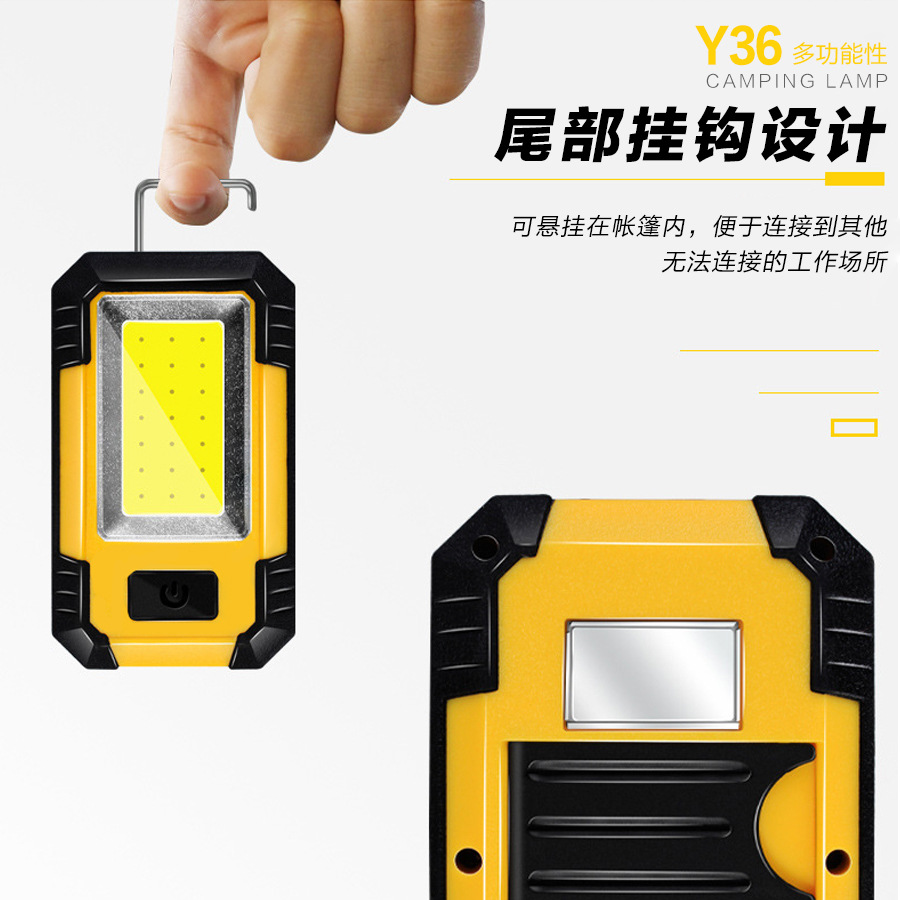 Nuevo banco de energía móvil soporte COB luz de trabajo súper brillante luz de Mantenimiento de Iluminación portátil Luz de camping
