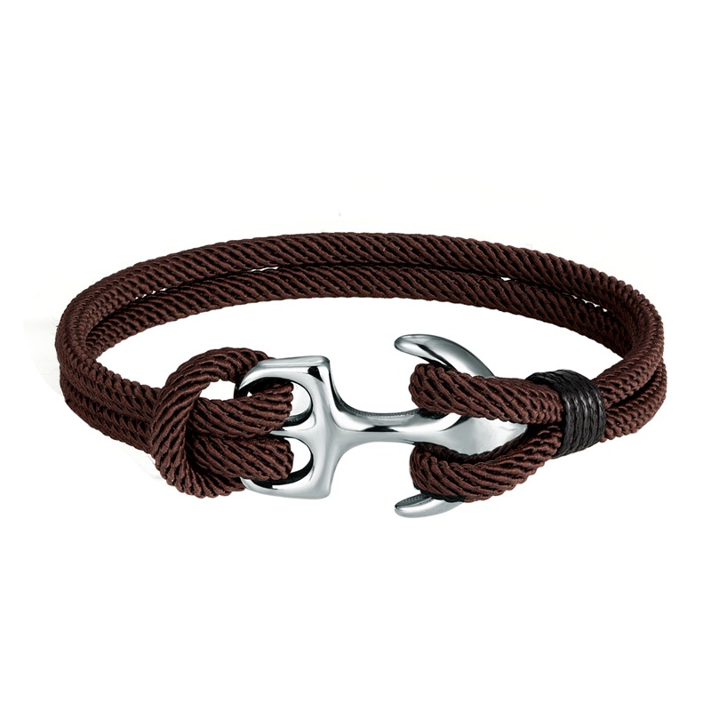 Fashion Geometric Anchor Titanium Steel Knitting Metal Bracelets display picture 5