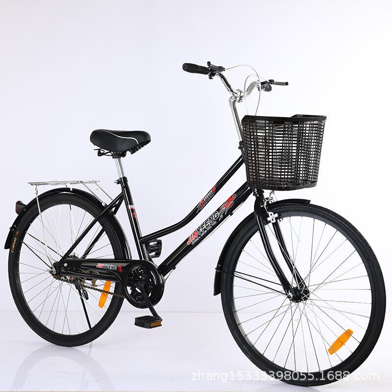 Inflatable-Free Solid Tire Bicycle for Adult Men and Women 26-inch Construction Site Students Campus Portable Commuter Bicycle