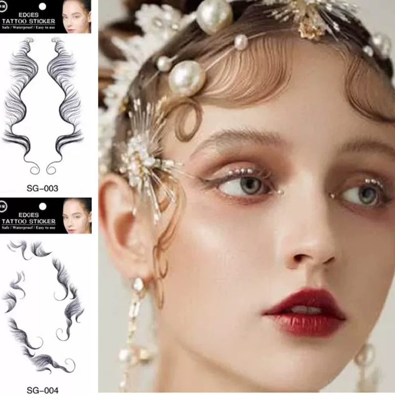 Чёлка, заколка для волос, тату-наклейки, водонепроницаемая основа, парик, без следов