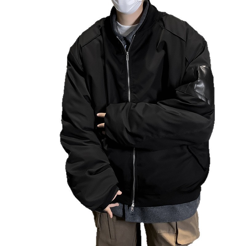 男装春秋季新款翻领夹克男士宽松飞行棒球服复合痞帅青年潮牌外套|undefined