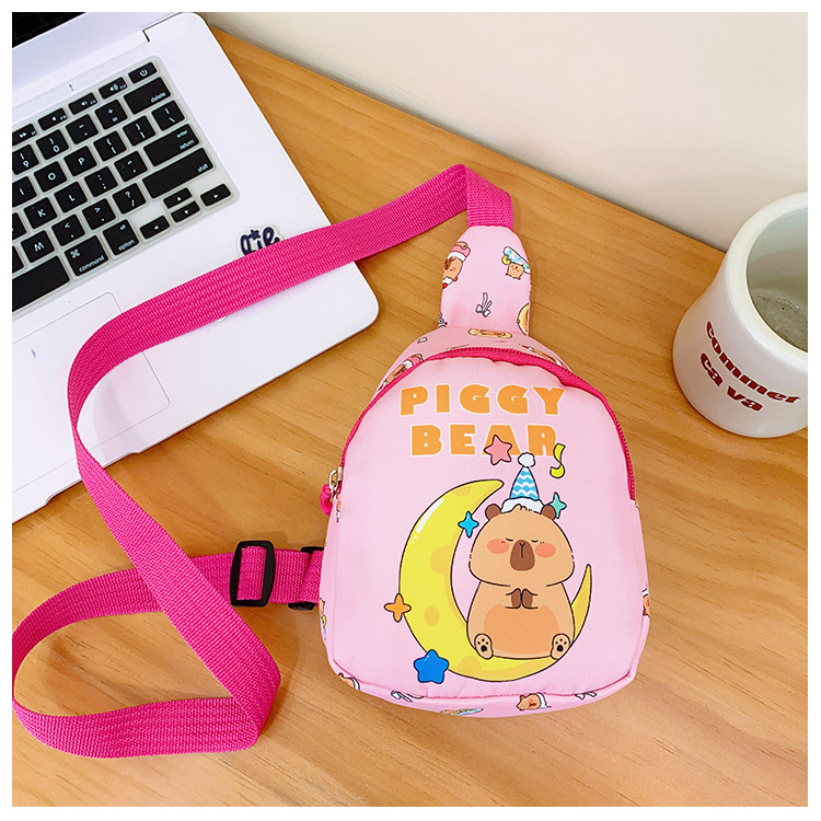 A new printed children's bag featuring cute and stylish Japanese cartoon boys' and girls' chest bags and Capibara baby coin purse undefined
