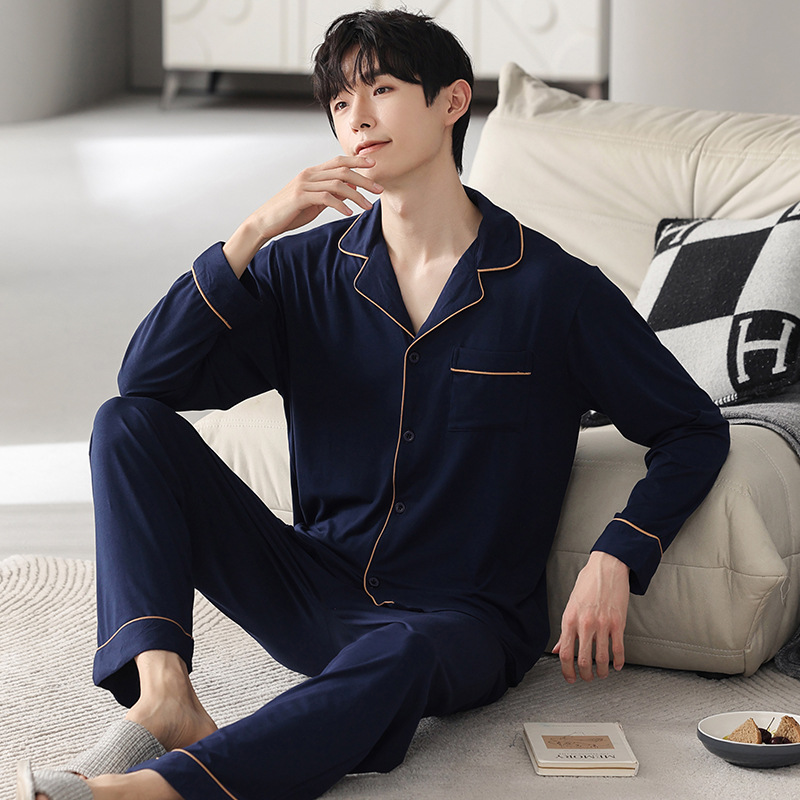 Pijamas para hombres 2024 nuevo hielo de invierno y otoño hombre de gran tamaño de alta sensación moda ropa de casa primavera y otoño mangas largas