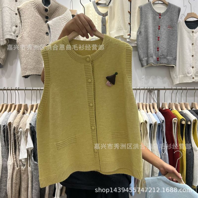 减龄宽松开衫针织马甲女2025新款秋季新款叠穿无袖毛衣背心马夹|undefined