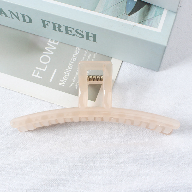 Pinza de pelo básica, extragrande, sencilla y versátil, de acrílico tipo gelatina, elegante, moderna y versátil.