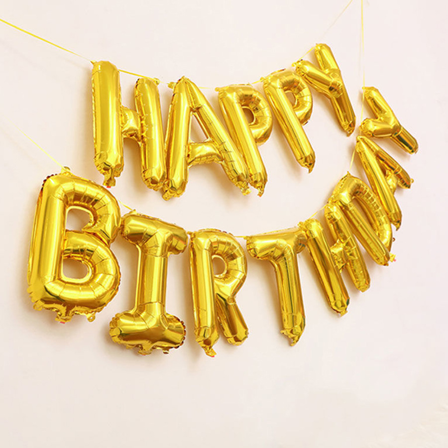 Carta globo Feliz cumpleaños globo cumpleaños fiesta decoración 16 pulgadas película de aluminio carta traje de cumpleaños