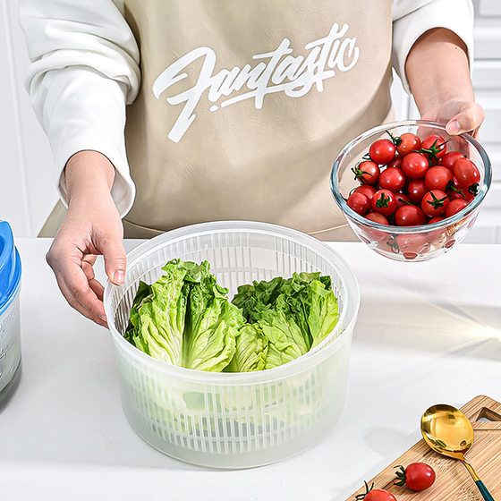 Vegetable Dehydrator Household Salad Dispenser Kitchen Gadgets Manual Vegetable Dehydrator Drain Basket Household