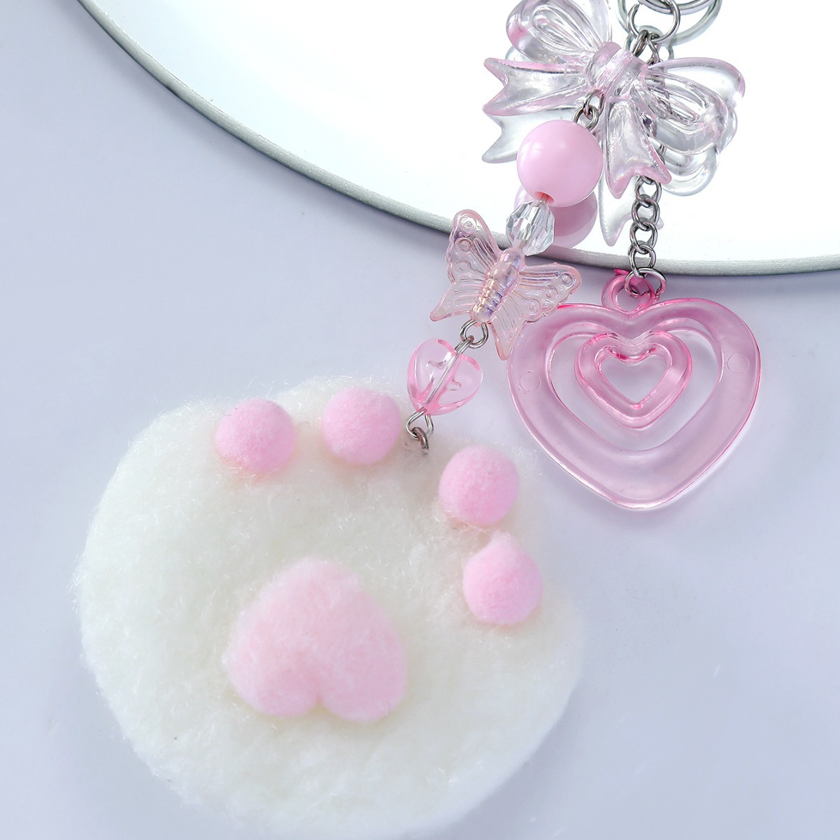 Dulce lindo gato garra colgante llavero coche mochila colgante regalo para amigos novias regalo