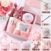 Pink—Long Cup Spoon Rabbit Towel Iron Sugar Box-19.5x19.5x9cm