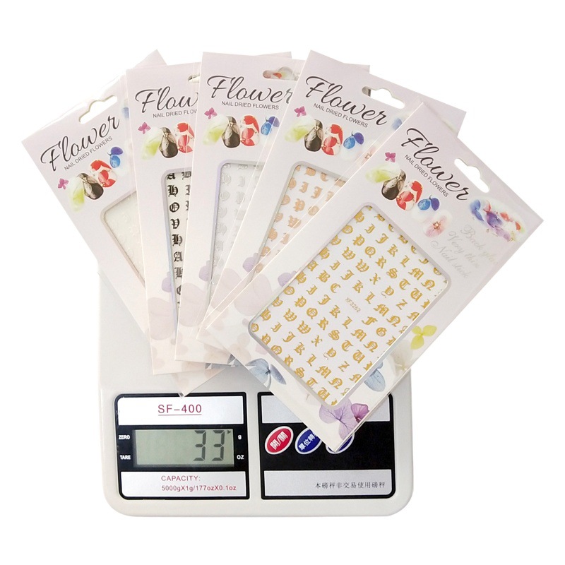 XF3262 Retro English Nail Stickers Nail Stickers with Adhesive Nail Art Supplies Nail Art Accessories
