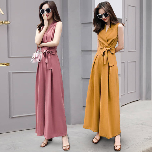 Women's Summer New Korean Style Elegant Fashion Goddess Style Pants Slimming Trendy Wide Leg Pants Set