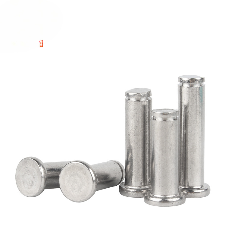 304不锈钢平头带槽销轴 卡簧销定位圆柱销插销子M3M4M5M6M8M10M12