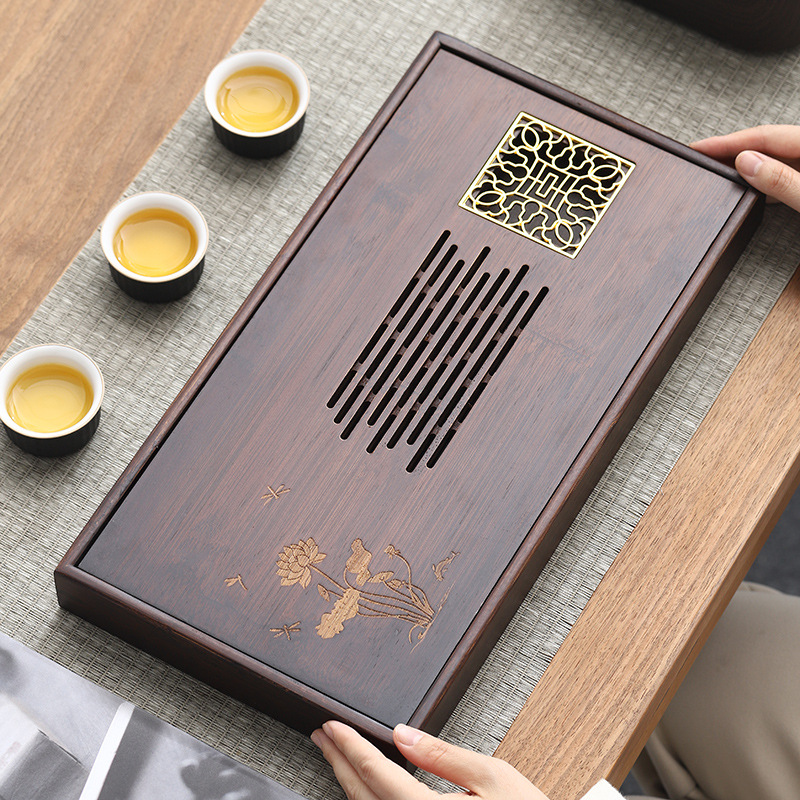 Wholesale foam tea table tea tray, start from one piece per batch, small tea tray, rectangular bamboo tea sea drainage tray, tea set tray, distribution