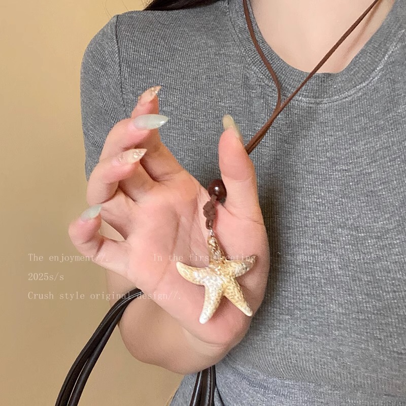Starfish Long Neck Chain Necklace for Women, Summer Korean Style Ins Niche Decorative Clavicle Chain, Seaside Star Pendant Accessory Starfish Long Neck Chain Necklace for Women, Summer Korean Style Ins Niche Decorative Clavicle Chain, Seaside Star Pendant Accessory