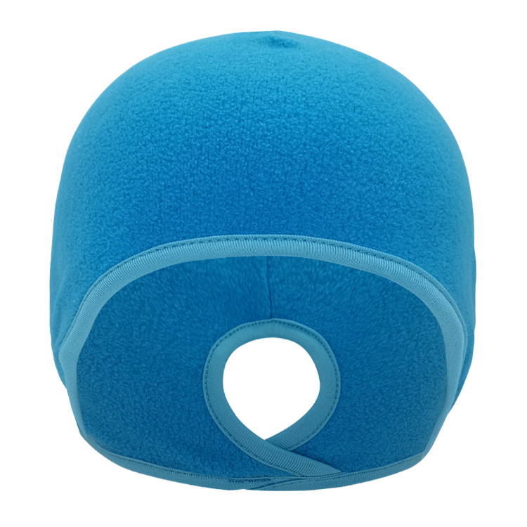 Gorro de invierno con protección auditiva de forro polar, ideal para deportes de esquí, running y ciclismo, con agujero para la cola de caballo._voghion.com