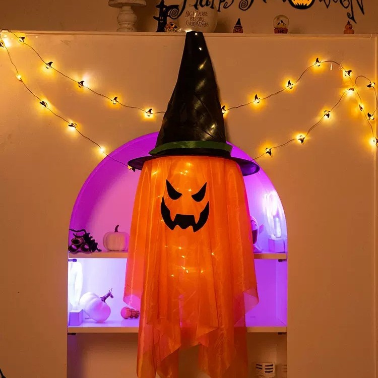 Halloween decoración luminosa gran fantasma fiesta decoración suministros fiesta cráneo estante calabaza atmósfera diseño transfronterizo