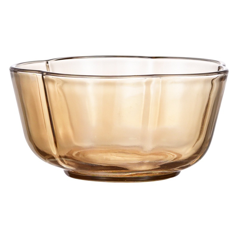 Cuenco de cristal con tapa para cocina, frutero doméstico, alto valor estético, color té simple, venta al por mayor de fábrica, cuenco de cristal en stock.