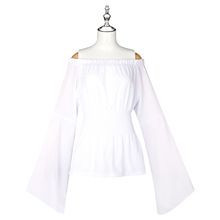 中世纪cos服女海盗长袖女性文艺复兴白色上衣cosplay动漫装扮服装