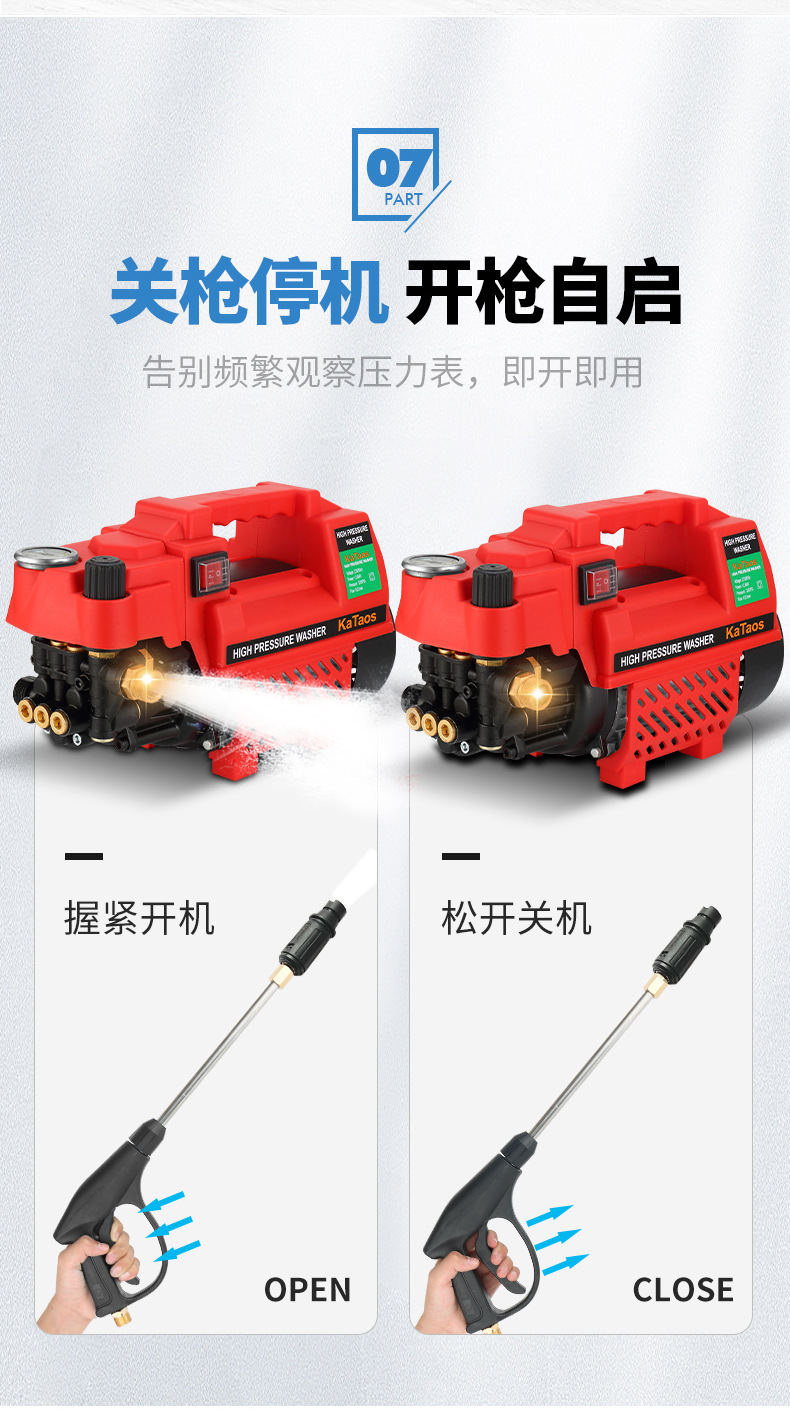 Household Small Car Washing Machine Satchel 220V High-power Car Brush Water Pump Wholesale Supply High-pressure Water Gun Cleaning Machine