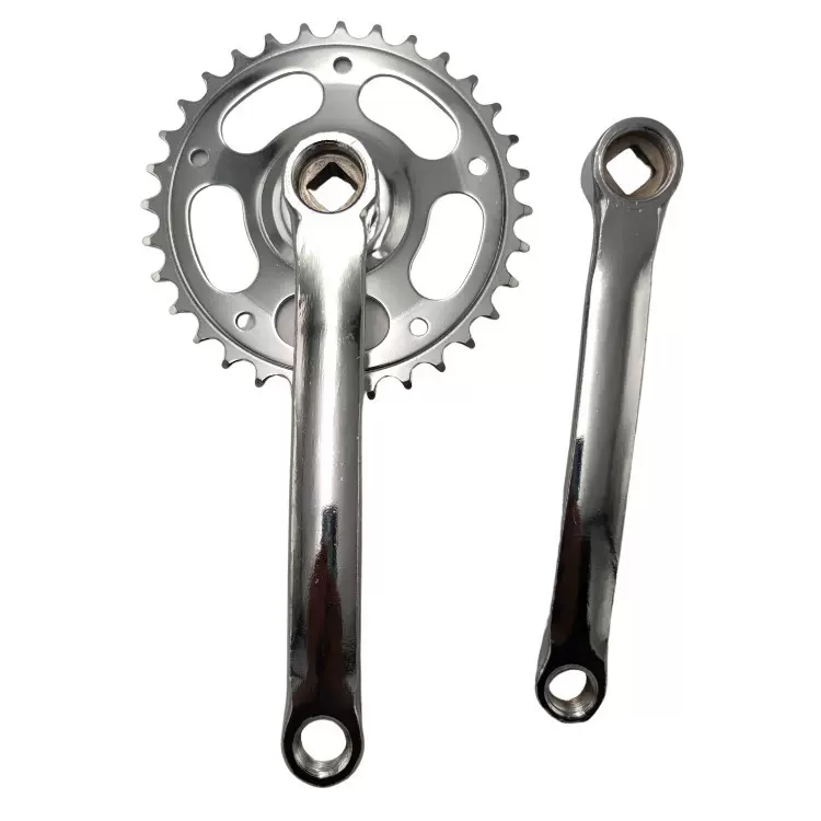 山地自行车牙盘32齿黑色单速方口轮盘折叠车牙盘 自行车曲柄白色