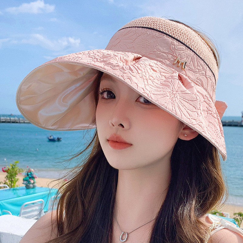 Women's Sun Visor Hat Stylish Travel Beach Sun Protection Hat_voghion.com