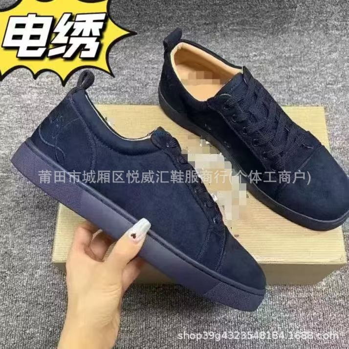 European Style Embroidered Rivet Red Sole Sneakers Versatile Trendy Rivet Couple Style Casual Trendy Brand European Casual Shoes