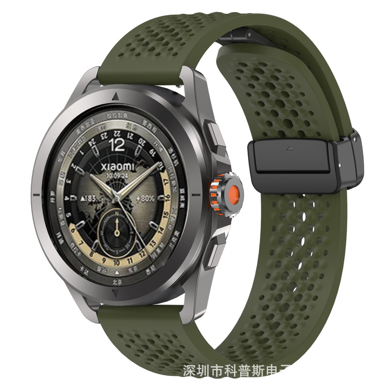 小米Watch s 4 Sport公式同タイプの通気性バンドxiaomマグネット折り畳みiシリコンバンドを適用します。|undefined
