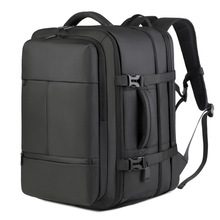 登机双肩包男士商务背包多功能扩容扩展双肩包大容量鞋仓旅行背包