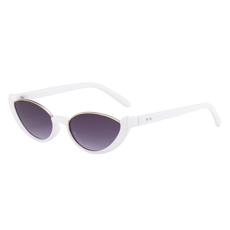 Nuevas gafas de sol de media montura con ojos de gato transfronterizas, chicas calientes europeas y americanas, nicho, gafas de sol de protección solar de hip-hop de calle Sunglass