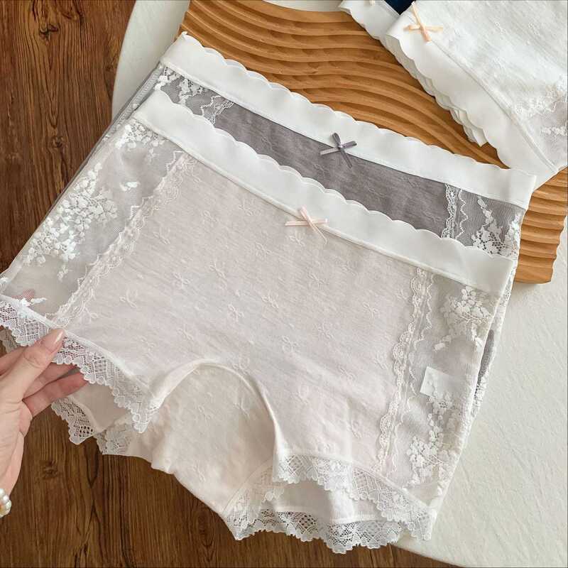 Lace Panties for Girls, Pure Cotton, Extended Length 7A, Antibacterial Pure Cotton Crotch, New Style for Young Girls, Pure Desire Style Women's Boxer Briefs
