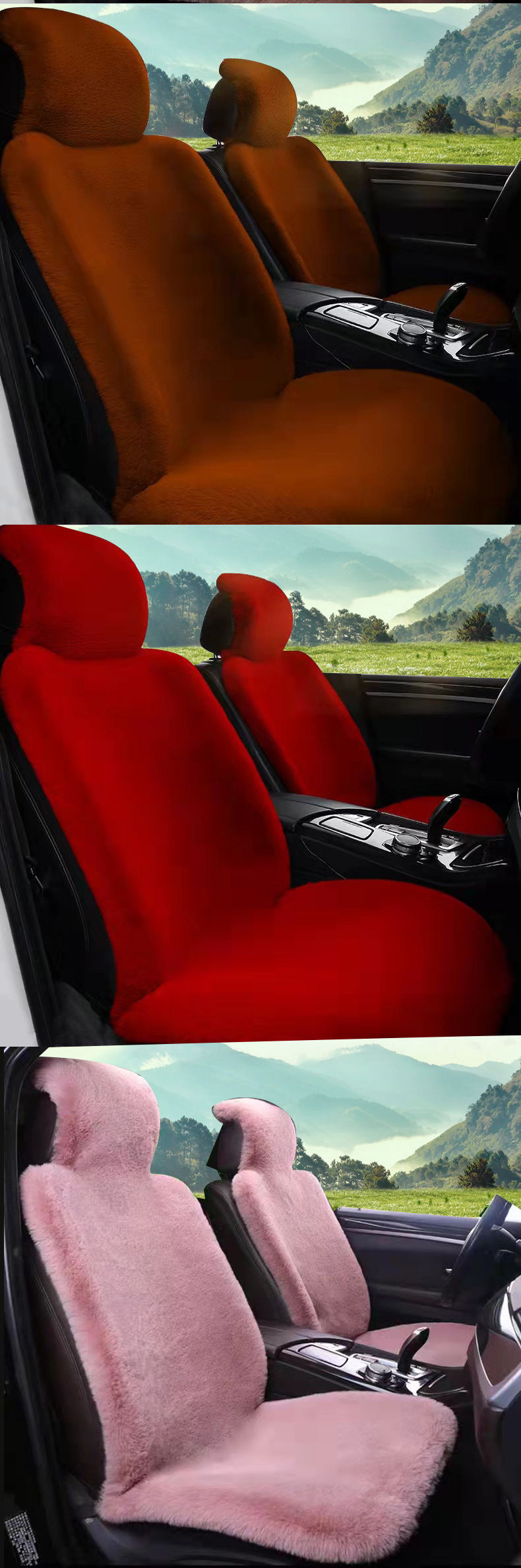 Winter Car Seat Cushion New Imitation Wool Plush Car Seat Cushion with Backrest Universal Seat Cushion Seat Cover Wholesale