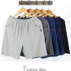 メンズパジャマ、夏用薄手コットンショーツ、5分丈パンツ、ゆったりプラスサイズ、屋外で着用できるカジュアルホームパンツ