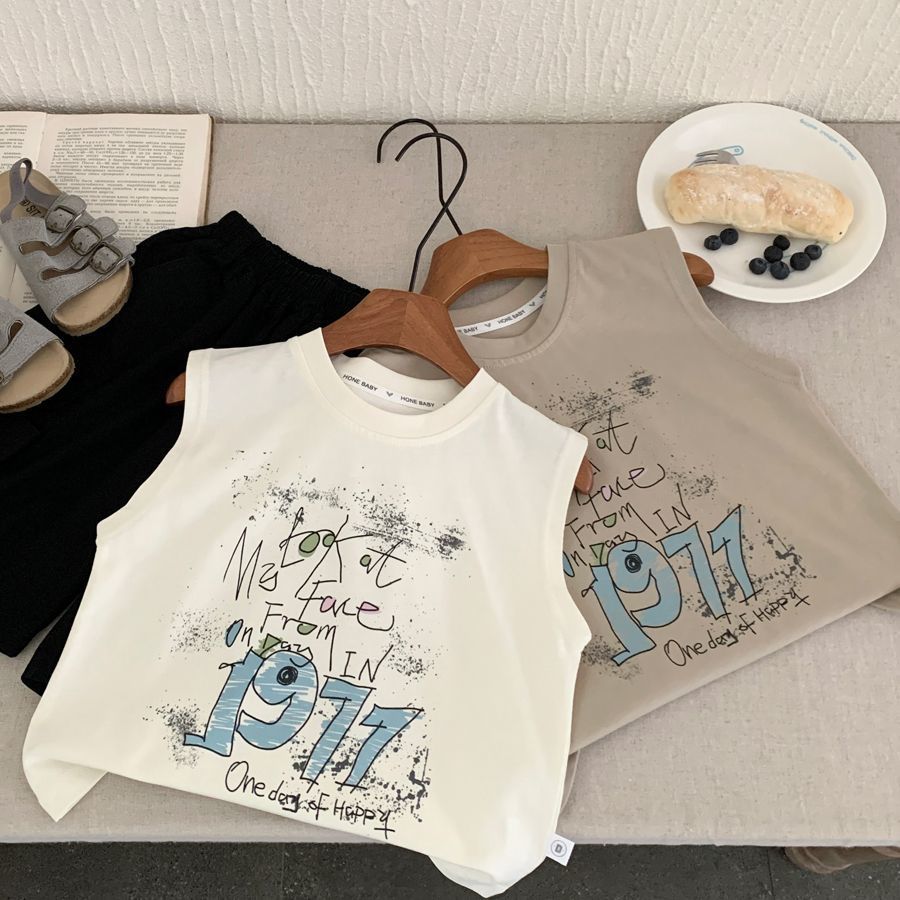 Boys' Sleeveless Vest 2026 Summer New Style Children's Cool Breathable Casual Digital Trendy Sleeveless Versatile Top