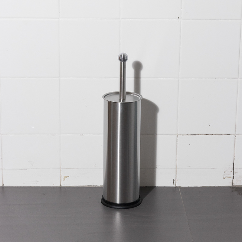 Juego de cepillos de inodoro de agujero cuadrado de acero inoxidable, cepillo de limpieza de inodoro para uso doméstico, cepillo de inodoro de mango largo, cabezal de cepillo doble