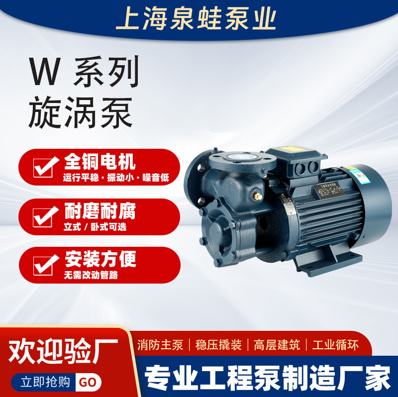 W系列旋涡泵高压清水泵小型家用稳定自吸泵工业锅炉增压泵耐腐蚀