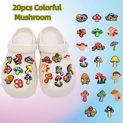 跨境20款彩色蘑菇洞洞鞋鞋花配飾diy鞋扣毒蘑菇PVC花園鞋裝飾禮物