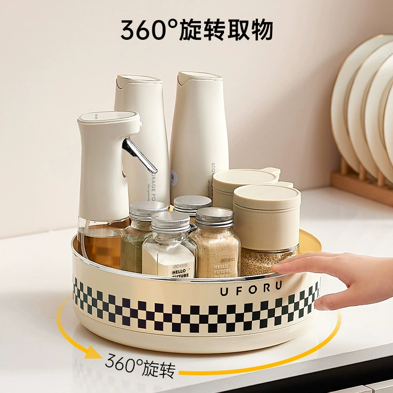 Вращающаяся подставка для специй, кухонная подставка для специй, поднос для хранения, контейнер для специй, поворотный столик