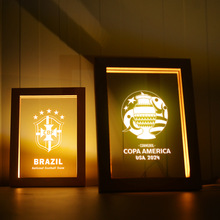 美洲杯球迷装饰纪念品阿根廷巴西足球周边相框灯台灯摆件氛围布置