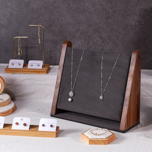 Walnut necklace display stand counter window jewelry display props jewelry rack pendant jewelry rack wholesale