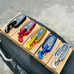 跨境热销摩托车电动车改装CNC铝合金后视镜蓝白玻反炫光后视镜