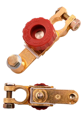 Battery Disconnect Switch Clip to Prevent Leakage, Battery Protection Terminal, Pure Copper Car Battery Switch (Power supply, ignition system accessories) - copper-pillar-switch-red-17mm