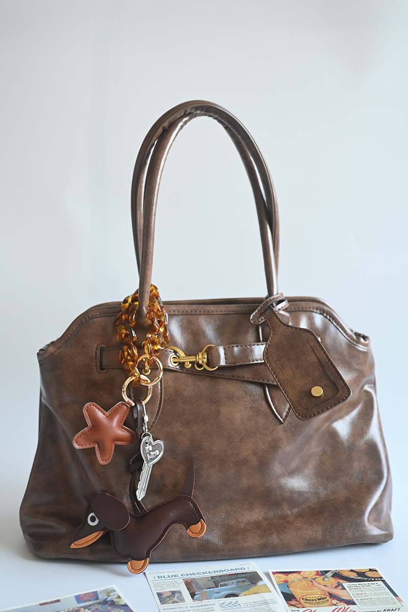 Bag Pendant, Keychain Classification 1 Piece Bag Dog Bag Pendant Keychain Pu Leather Unisex Cute Bag Pendant Keychain