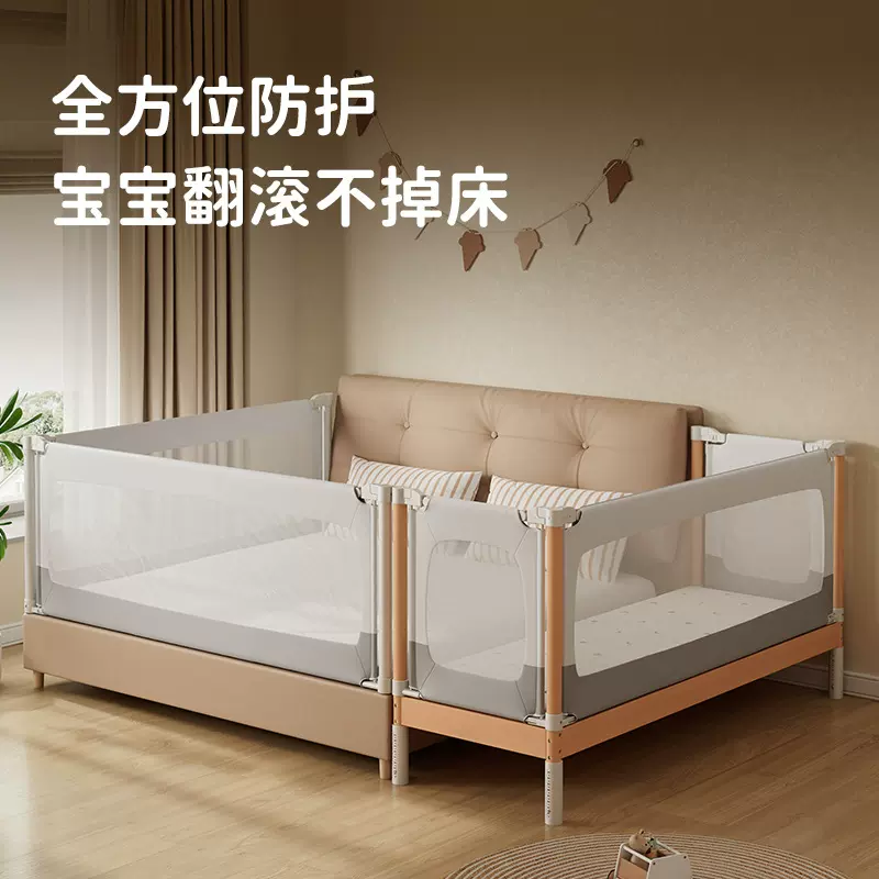 榉木拼接床婴儿床实木加宽床边平接大床无缝可升降护栏宝宝儿童床