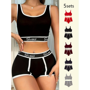 F 52285 Letter mid waist sports bra set ��ĸ�����\�Ӄ�����