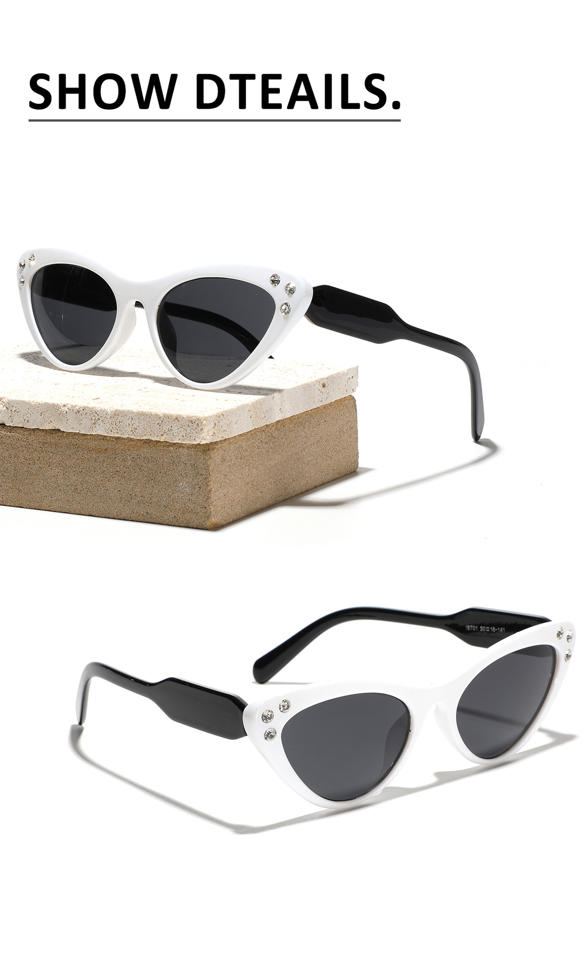 Estilo Vintage Color Sólido C.A. Protección UV400 Ojo De Gato Fotograma Completo Gafas De Sol Mujer display picture 3