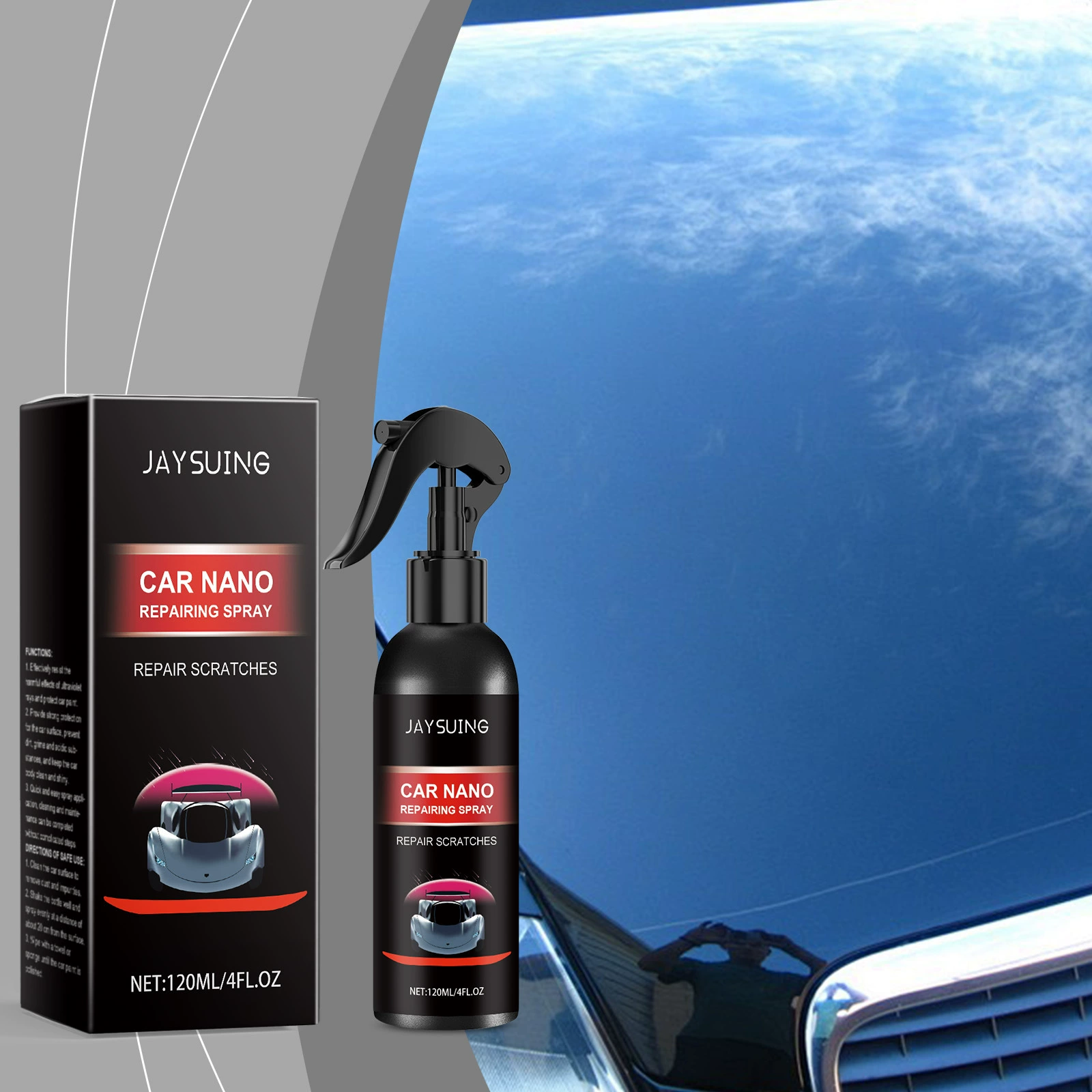 Спрей для покрытия автомобиля Jaysuing, уход за автомобилем, очистка поверхности от пыли, пятен, полировка, осветляющее покрытие