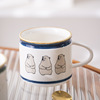 Japanese high quality ceramics with glass, cartoon cup